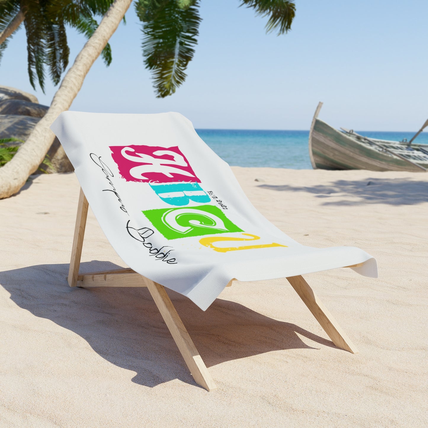 Rainbow Baddie Beach Towel