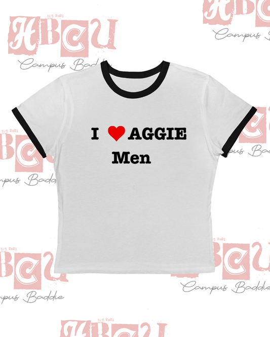 I Love Aggie Men - Ringer Tee