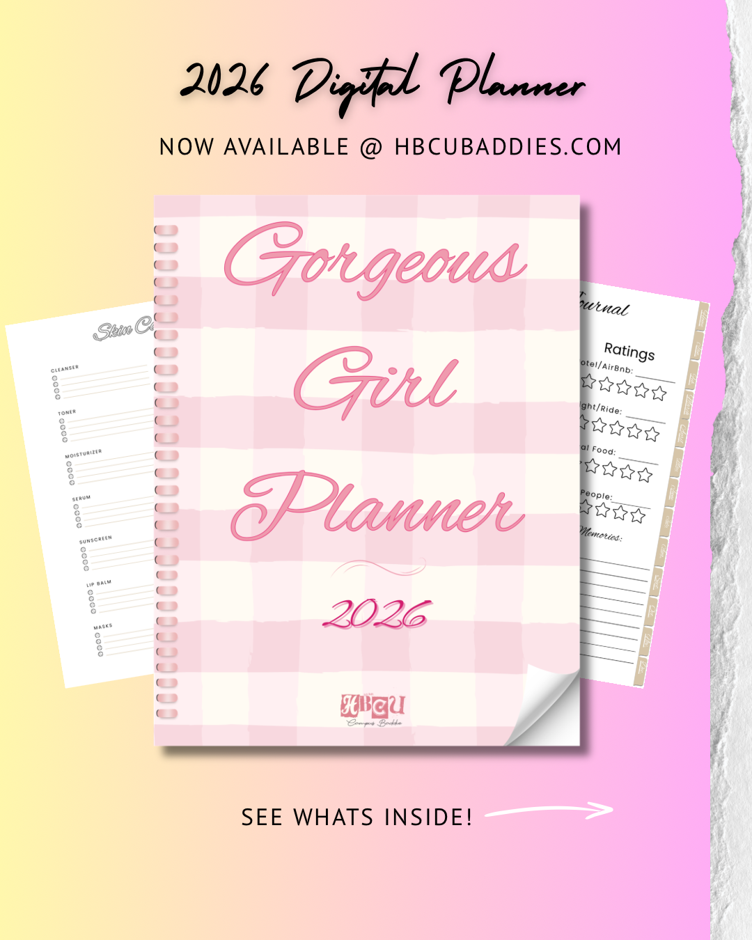 2026 HBCU Campus Baddie Digital Planner