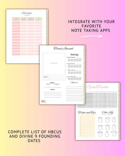 2026 HBCU Campus Baddie Digital Planner